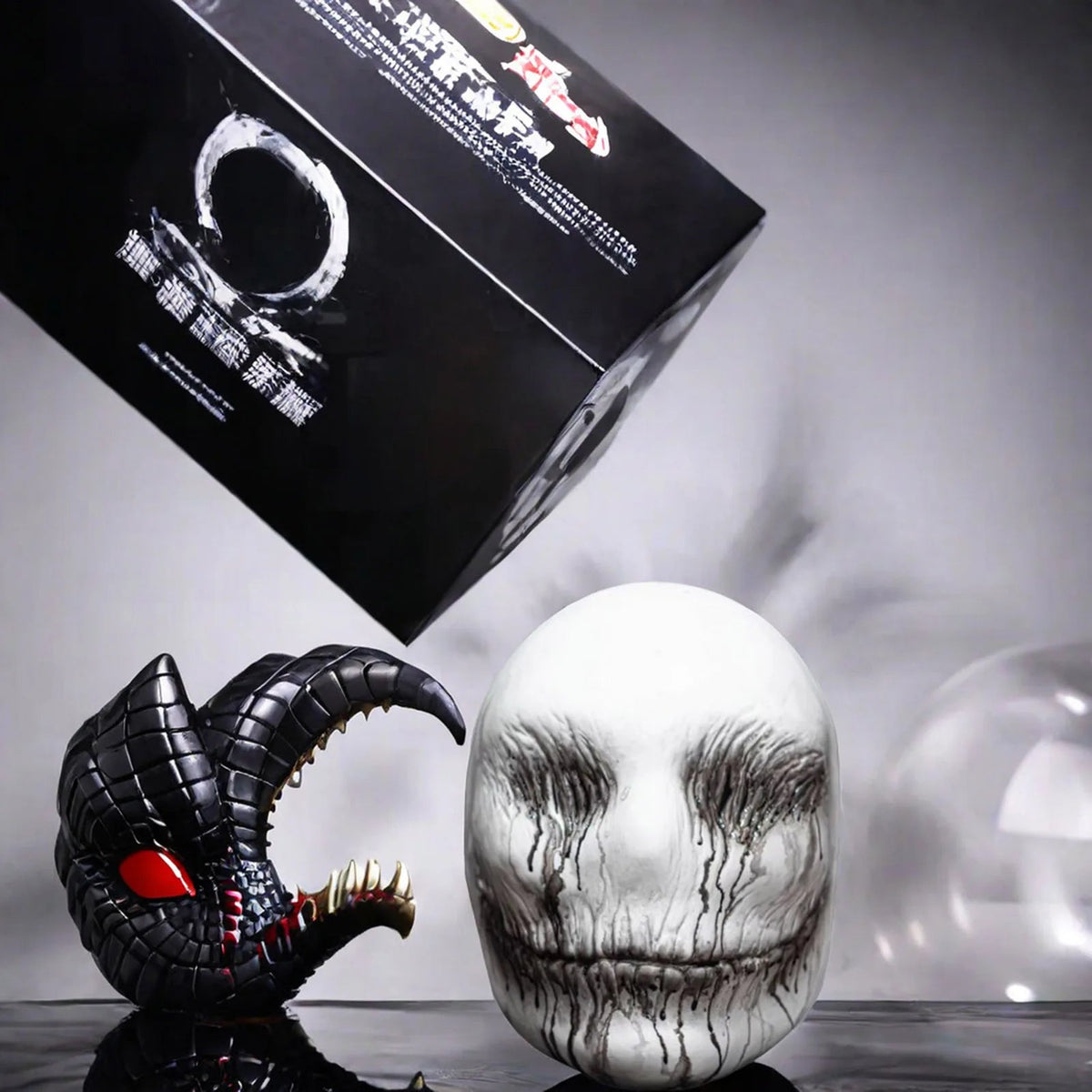 Latex skull mask used as a haunted house prop