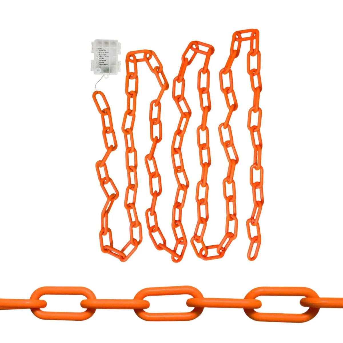 Halloween Chain String Lights | 157 In Orange LED Chain, 8 Modes and 6 Hour Timer | Waterproof, Battery Powered