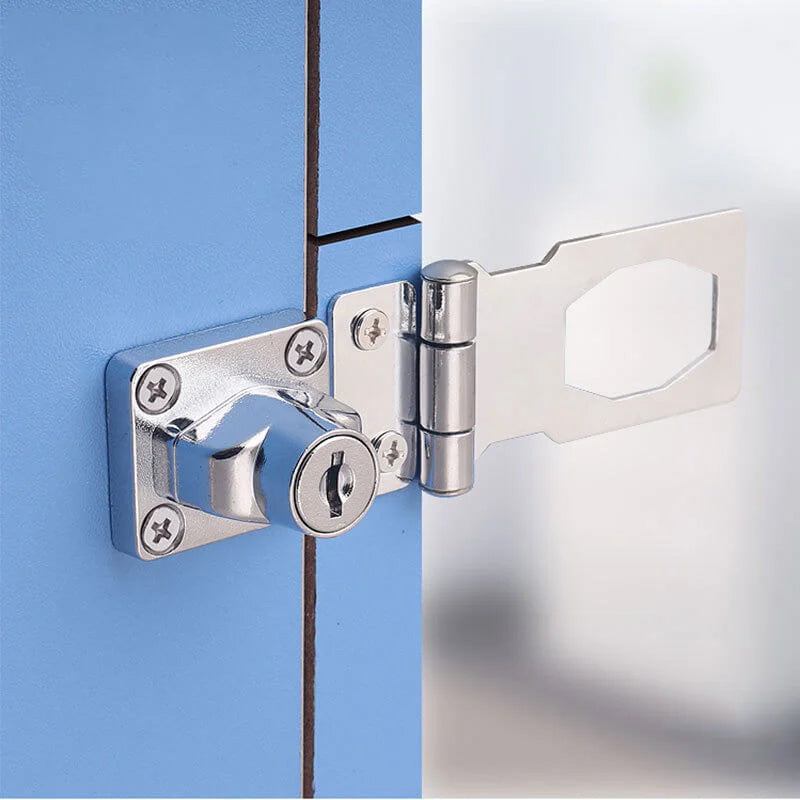 Door Lock Latch with Key for Cabinets, Lockers and Tool Boxes | Zinc Alloy, Quarter Turn | Sticks On or Screws Down