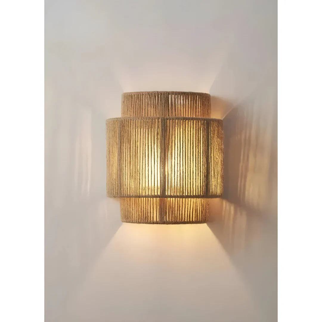 Rattan Wall Lamp Warm Light