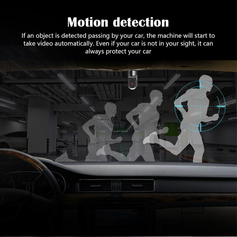 1080p HD Mini Dash Cam | 360 Degree Rotating Car Security Camera with ADAS Alerts | 24 Hour Parking Monitor