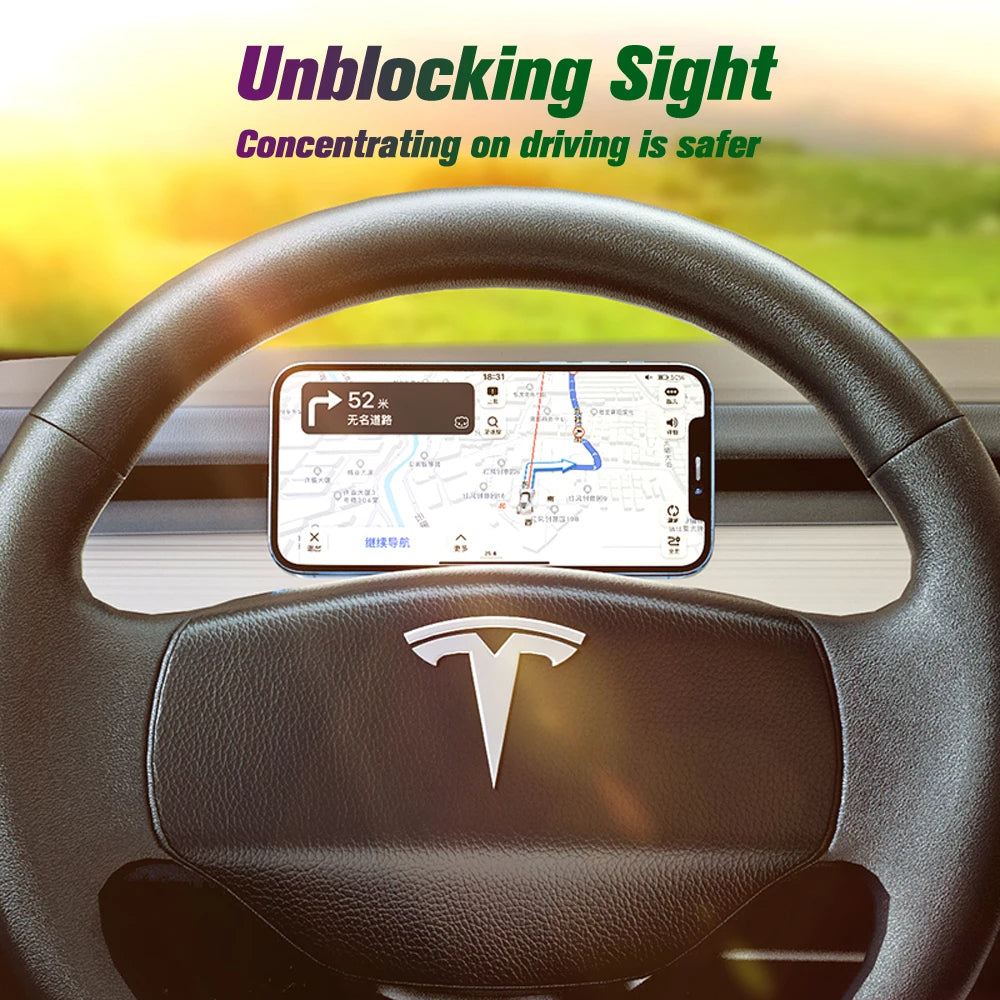 Folding Magnetic Car Phone Mount with a Ring Grip | Fits iPhone 12 and Newer Without a Metal Plate | 360 Degree Rotation