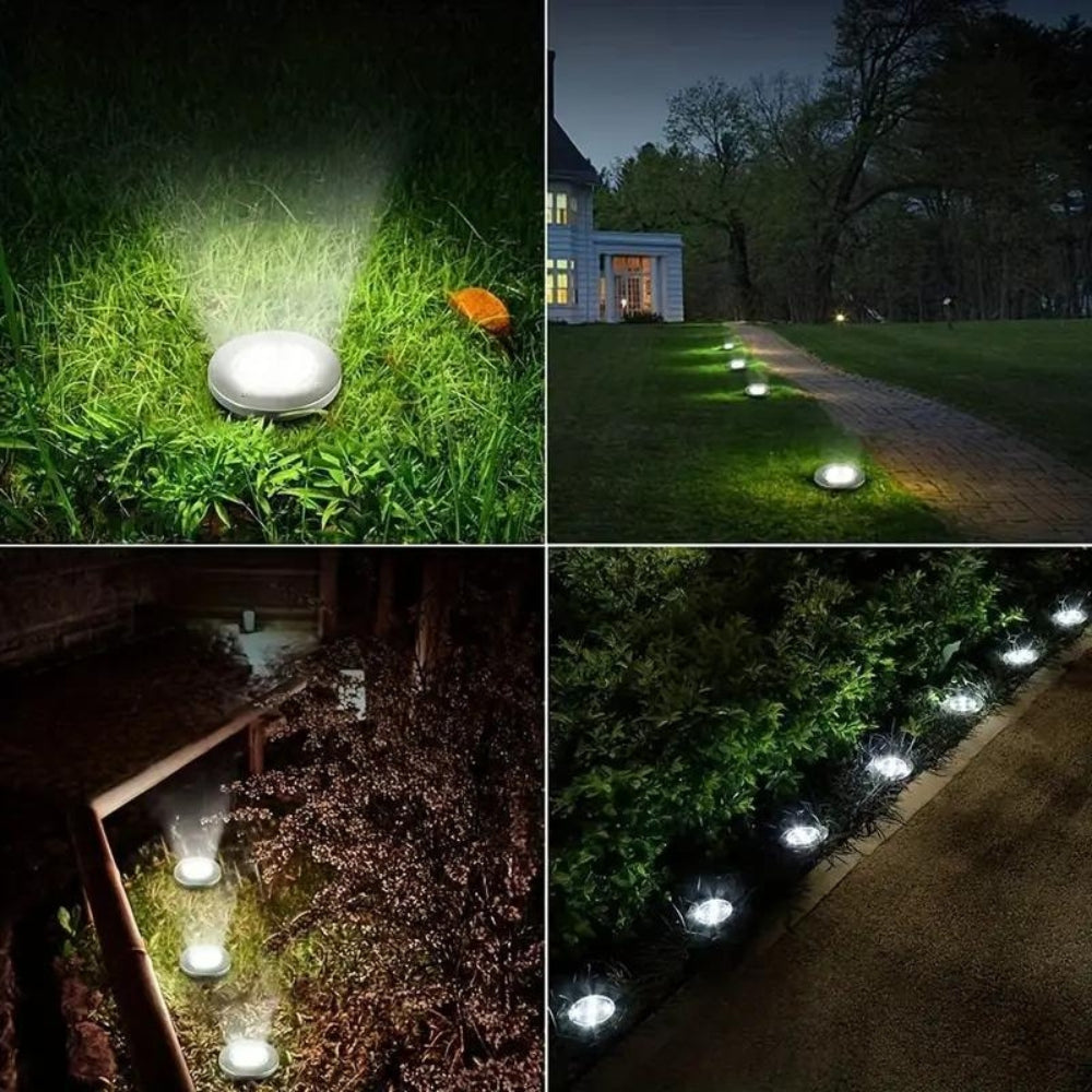 Solar Ground Lights for Paths, Lawns and Flower Beds | Dusk to Dawn Sensor, IP65 Housing | Outdoor Yard Decorations
