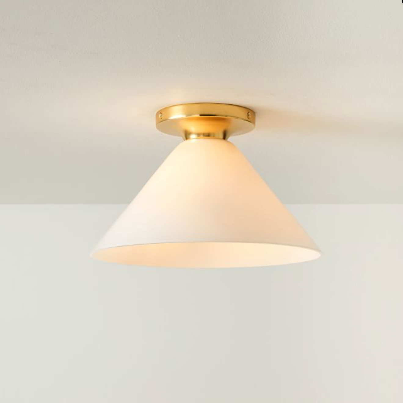 Glass Cone Flush Mount Ceiling Light
