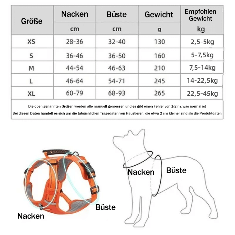 No Pull Dog Harness for Small Dogs and Larger Breeds | Mesh Chest Panel with a Back Handle | Five Sizes, XS to XL