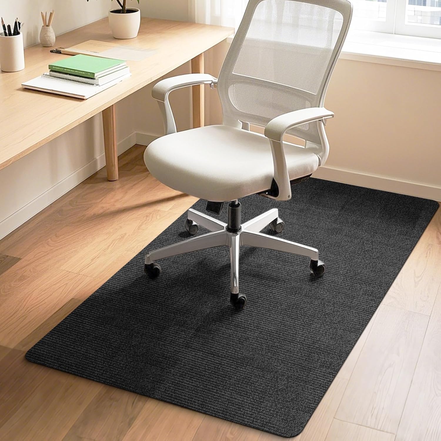 Premium PVC Chair Mat for Hardwood & Office Floors 35 x 47/55 In | 5 Colors | Smooth Rolling Protection for Desks & Gaming