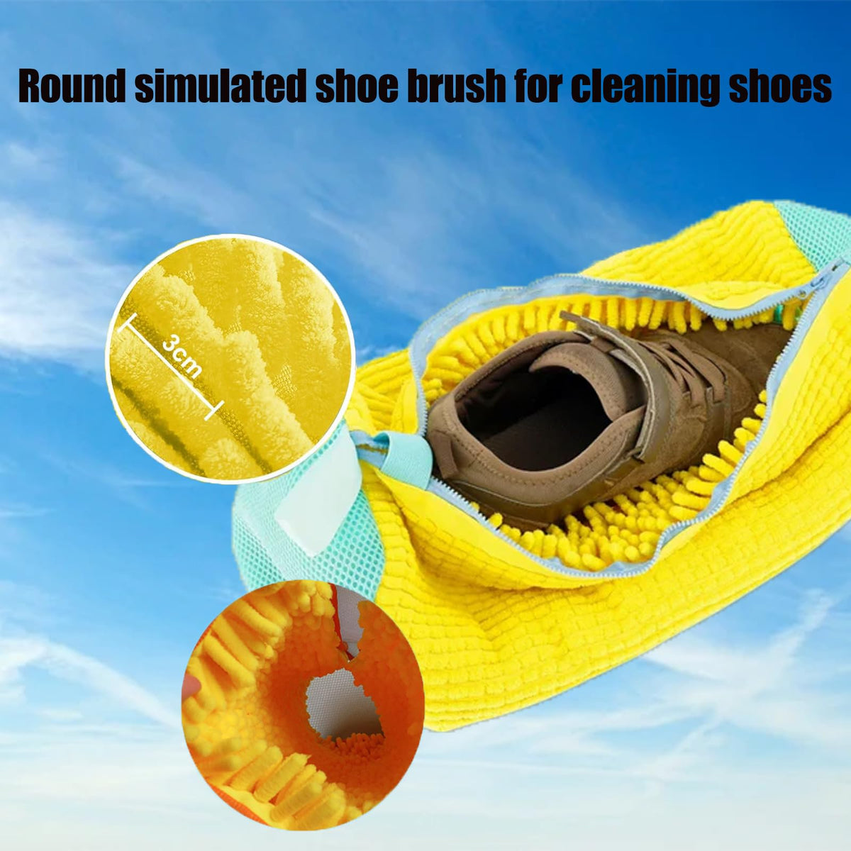 Shoe Storage and Wash Bag, 2 Pack with Adjustable Trees | Chenille Microfiber Pouch for the Washing Machine | Zip Close