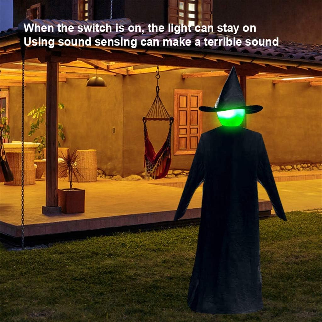 Battery powered lighted witch stake for Halloween decor