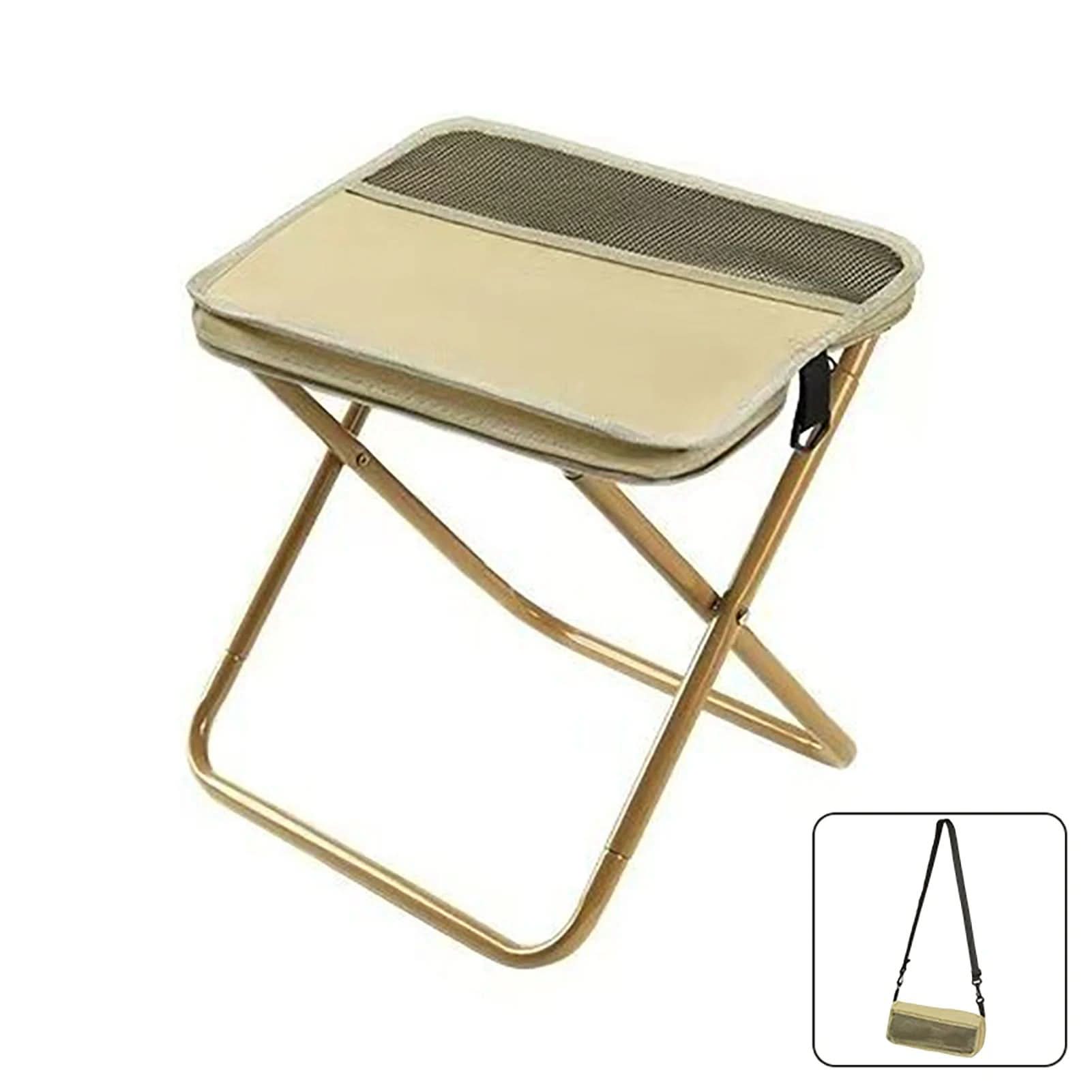 Portable Folding Camping Stool with Steel Frame | Small & Large, 3 Colors | Holds Up To 120 kg for Camping & Fishing