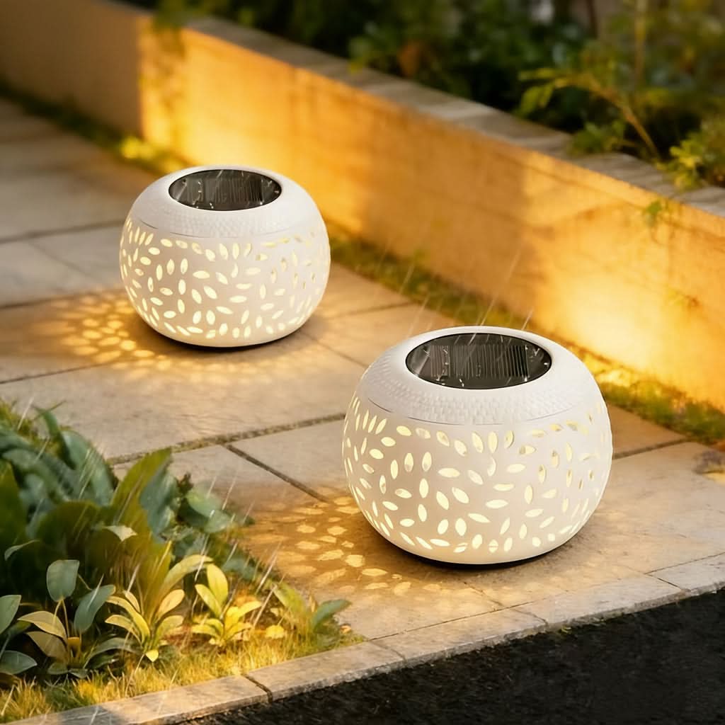 Outdoor Solar-Powered Metal Table Lamp with Toggle Switch | White, Black or Copper | Warm-White Auto-Charging Lantern