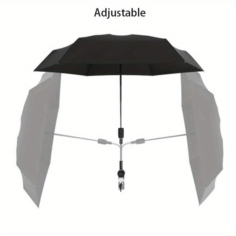 Bendable Arm Sunshade Umbrella for Strollers & Trolleys | UV-Resistant Fabric | Adjustable Clamp Mount for Outdoor Walks