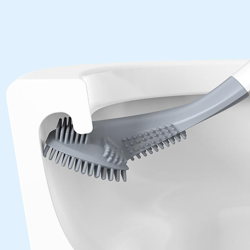 Toilet Brush with a Triangular Head and Wall Holder | TPR Bristles Reach Every Corner Without Clumping | Five Colors