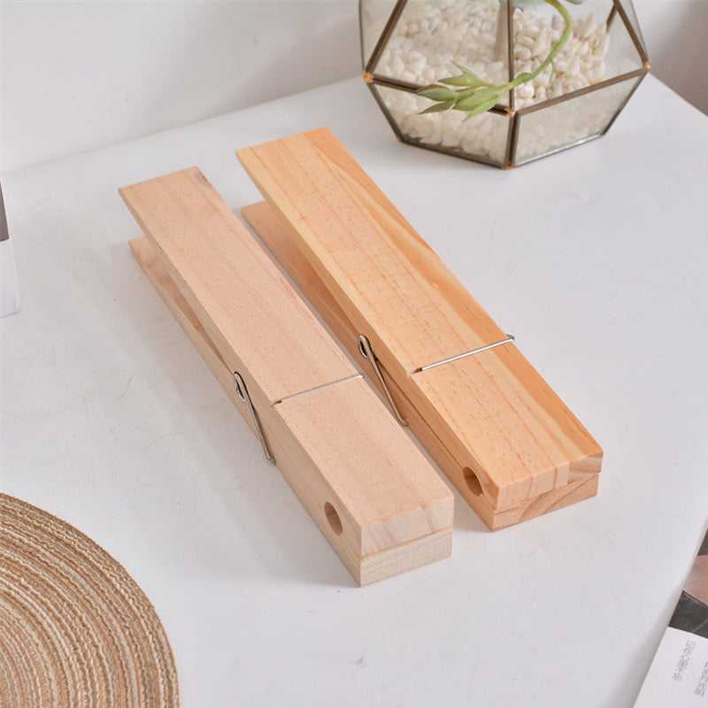 Wooden Clothespin Towel Organizer for the Wall | Spring Clip Holds Firm, No Drilling | Three Sizes, Six Finishes