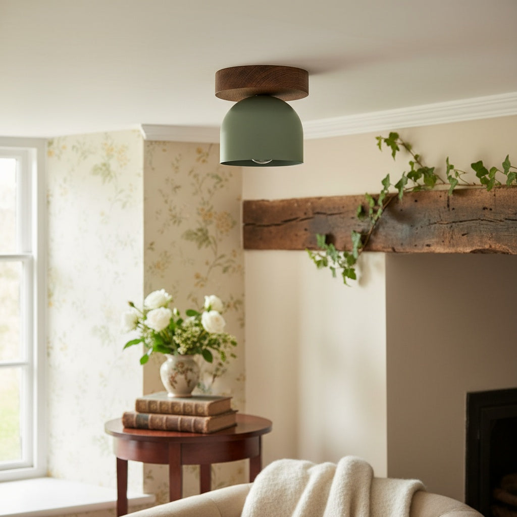 Wood Metal Ceiling Light