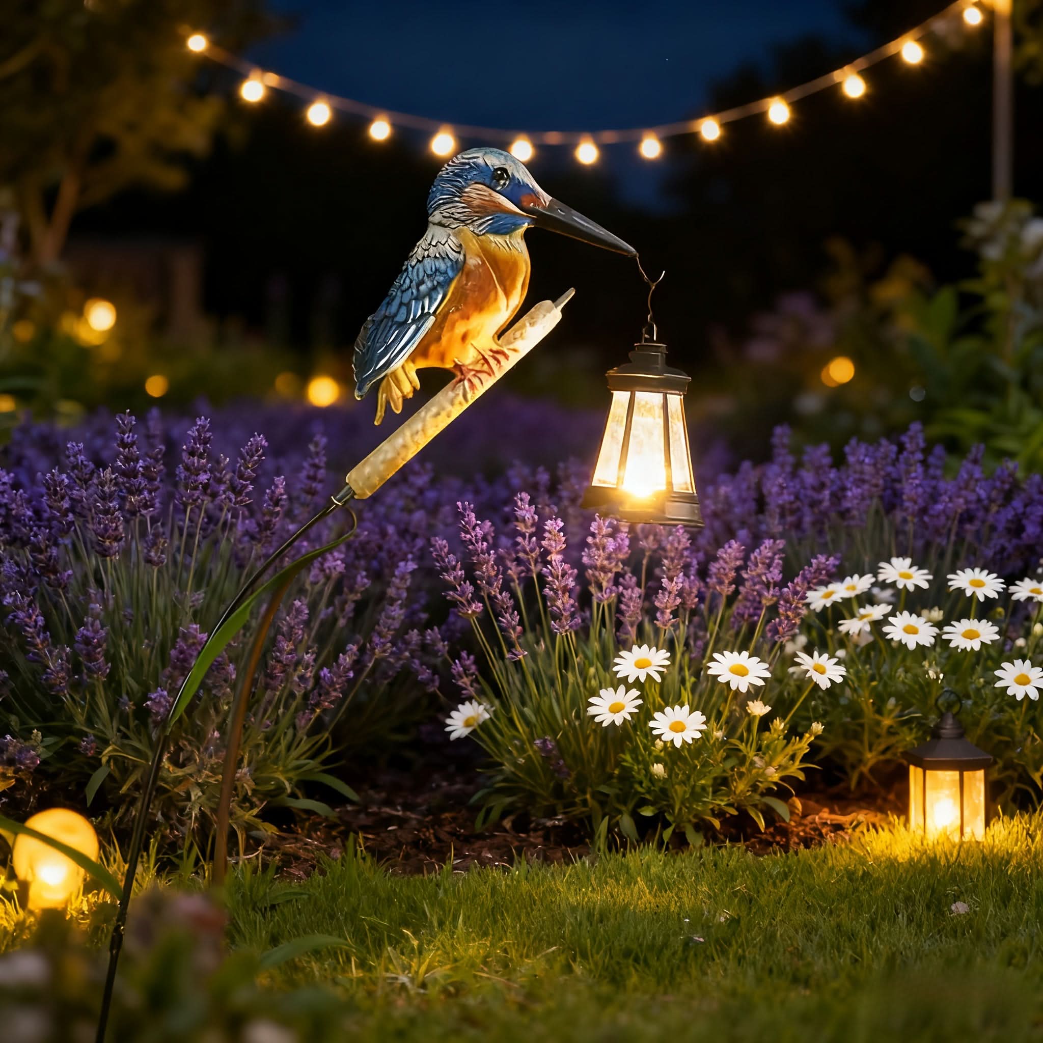 Solar Hummingbird Hanging Lantern | Metal, IP65 Waterproof | Auto Dusk-to-Dawn Solar Light for Gardens, Yards & Patios