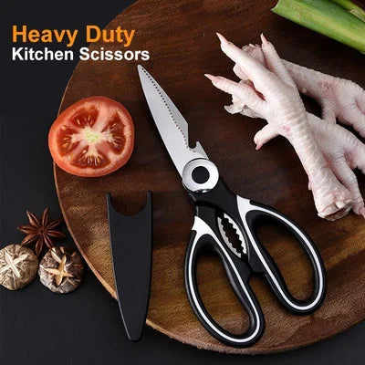 Heavy Duty Shears with a Built-In Bottle Opener | Stainless Steel Blades That Will Not Rust | Kitchen Gadgets for Prep Work