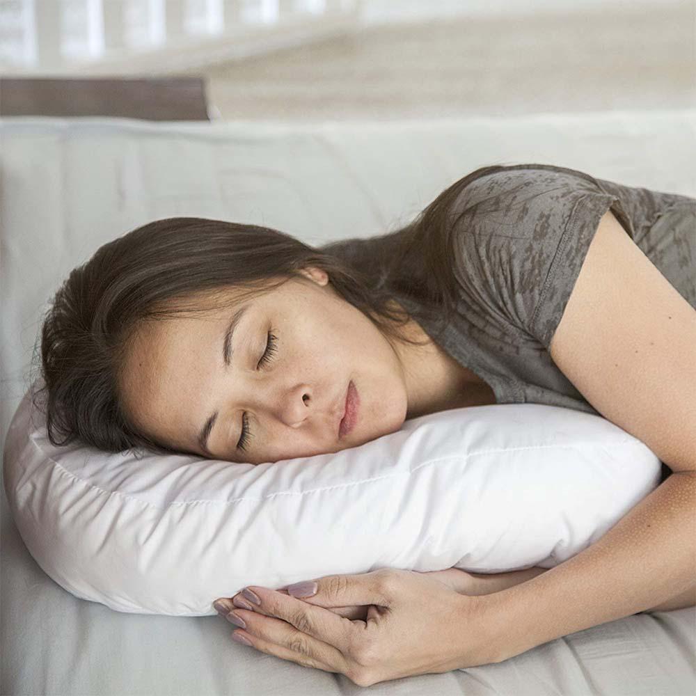 Side Sleeper Neck Support Pillow with Ear Recess | Contoured Shape, Polyester Fiber Fill | One, Two or an Extra Cover