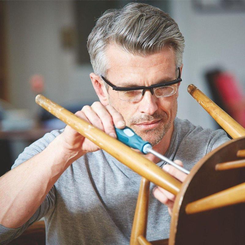Adjustable Focus Reading Glasses Unisex | Dial Set Zoom Lenses for Near and Mid Range | Lightweight Frame