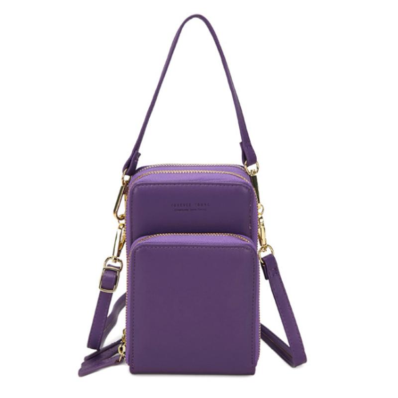 Touchscreen Phone Crossbody Bag with Clear PVC Window | Two Detachable Straps for Shoulder or Wrist | 11 Colors