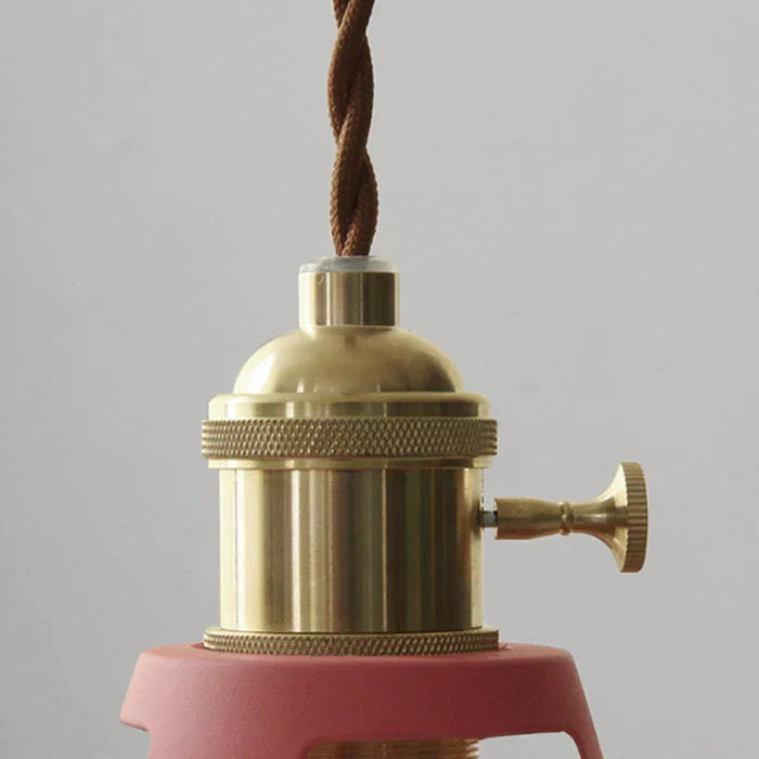 Industrial Retro Metal Pendant Light Ceiling Fixture with E27 Socket | Adjustable Textile Cord | 7 Colors