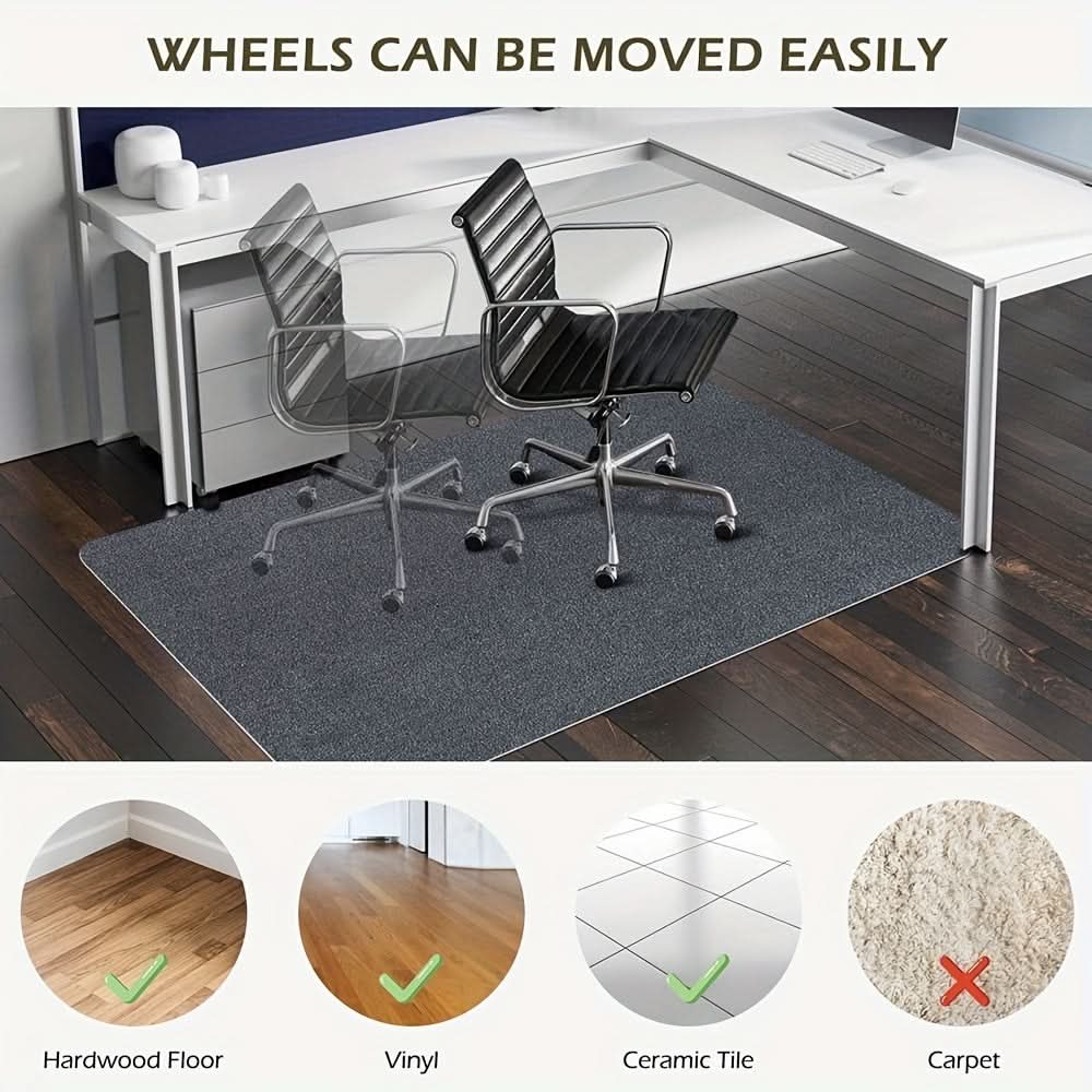 Premium PVC Chair Mat for Hardwood & Office Floors 35 x 47/55 In | 5 Colors | Smooth Rolling Protection for Desks & Gaming