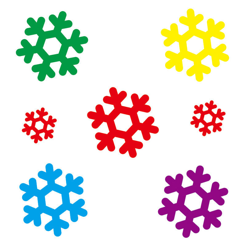 Christmas Wall Decals with Santa, Snowman and Reindeer | Ten Cartoon Designs in Bright Colors | Lightweight Decorations