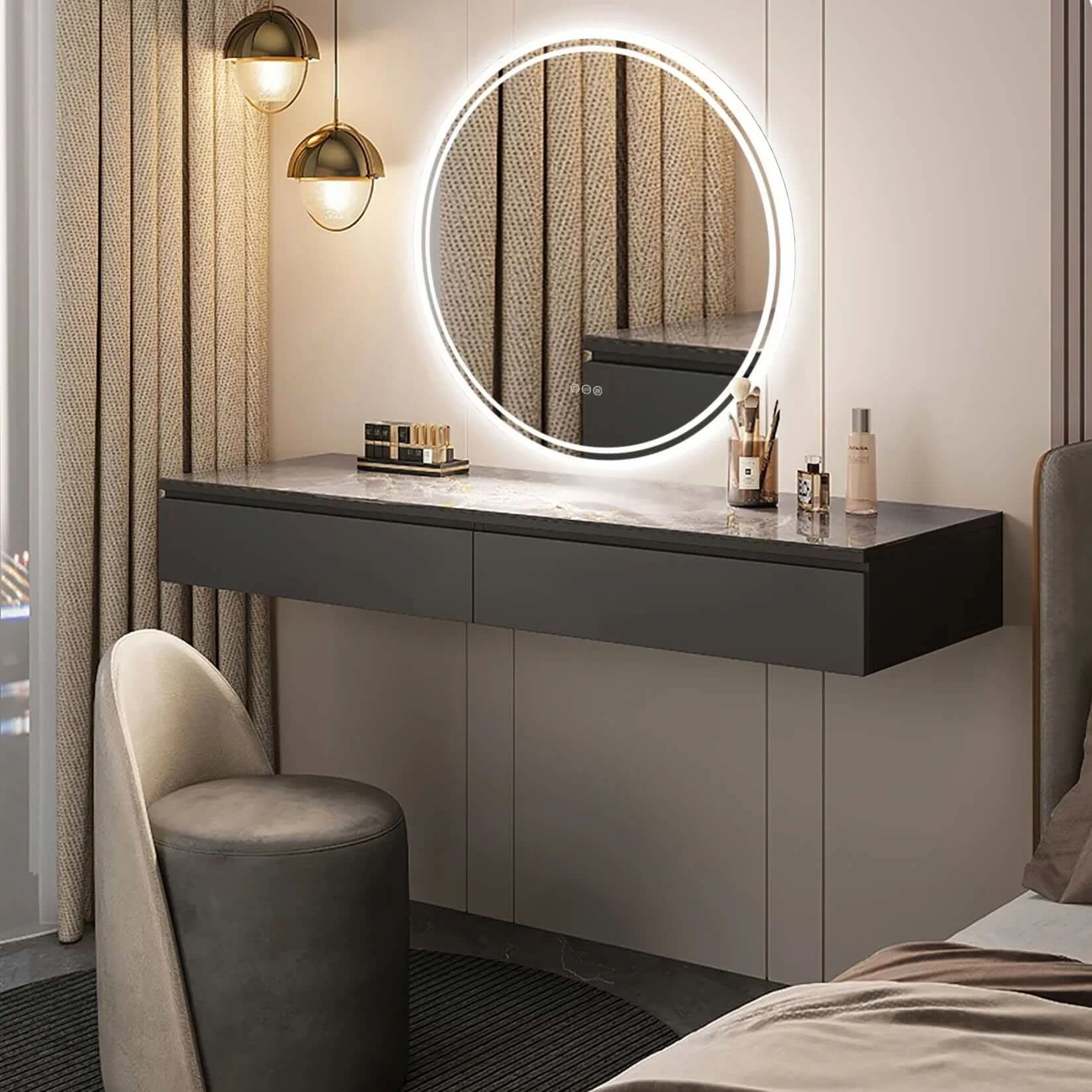 Round LED Bathroom Mirror with Touch
