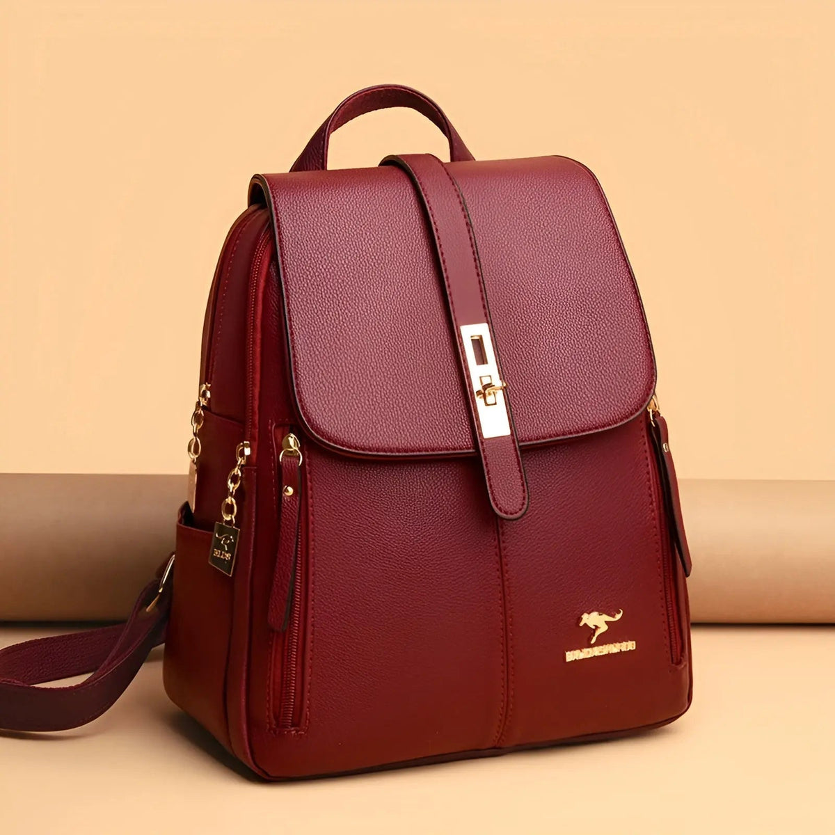 Travel Backpack for Women in Faux Leather | Compartments for Tablet, Phone, Wallet and Cosmetics | 32 by 26 by 14 cm