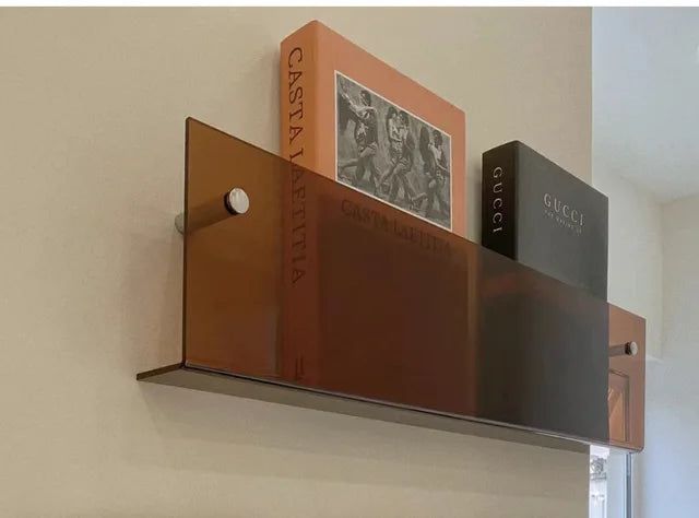 Acrylic Magazine Rack in Three Lengths | Wall Shelves for Living Room, Office or Waiting Area | Ten Transparent Shades