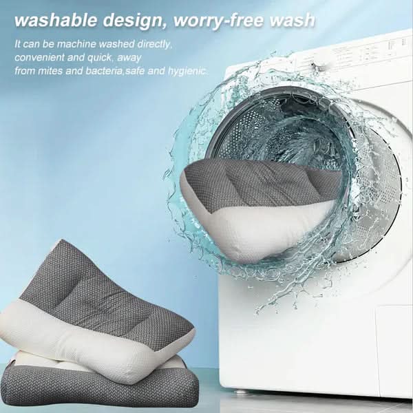 Ergonomic Contour Neck Pillow 18.9 x 29.1 In | Breathable Polyester-Soy Blend | Ear-Friendly Side & Back Sleep Support