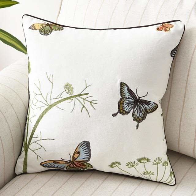 Embroidered Cushion Cover 45x45cm Country Style