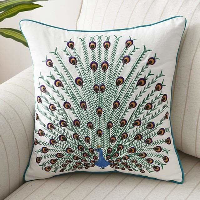 Embroidered Cushion Cover 45x45cm Country Style