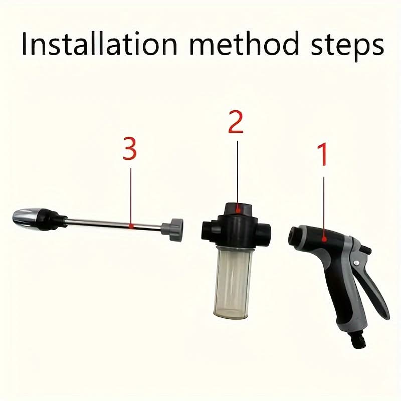 High-Pressure Garden Hose Nozzle Sprayer | Foam Cannon & 35 In Ergonomic Handle | Adjustable Spray for Cleaning & Watering