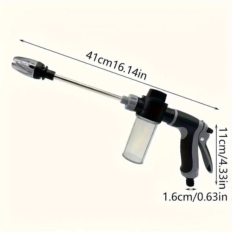 High-Pressure Garden Hose Nozzle Sprayer | Foam Cannon & 35 In Ergonomic Handle | Adjustable Spray for Cleaning & Watering