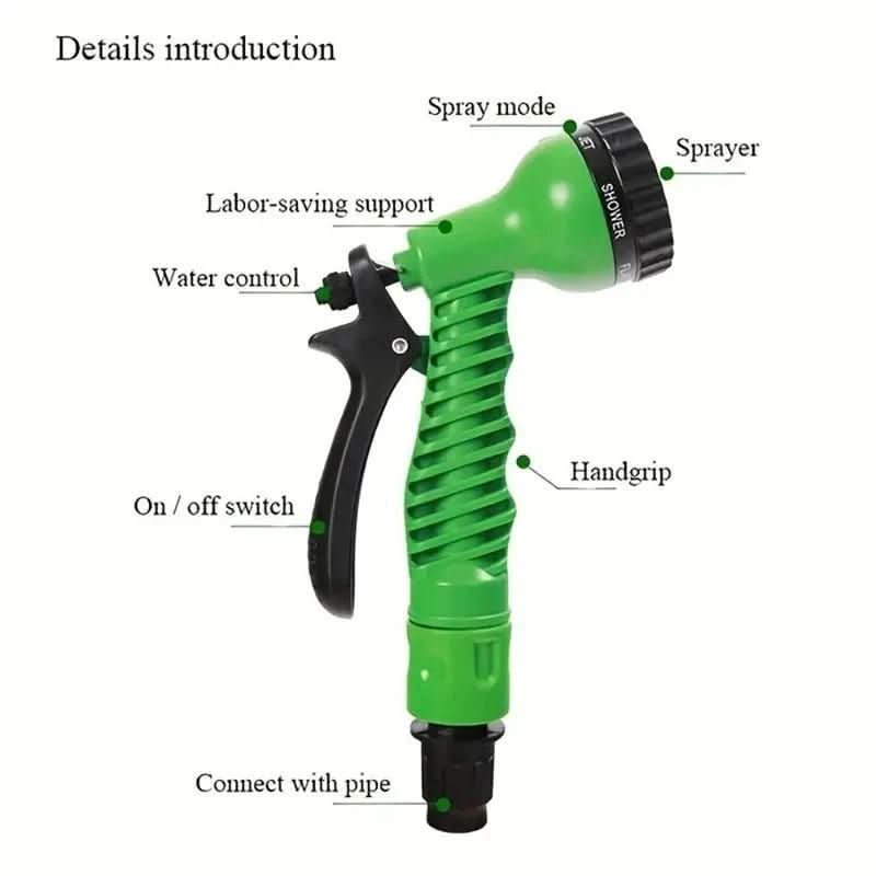 Expandable High-Pressure Garden Hose | 7 Spray Patterns, 25 to 200 ft Lengths | Flexible Wall-Mountable Design