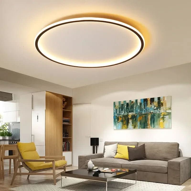 AUROGLOBE - Scandinavian LED ceiling light for warm, glare-free living room lighting - Black
