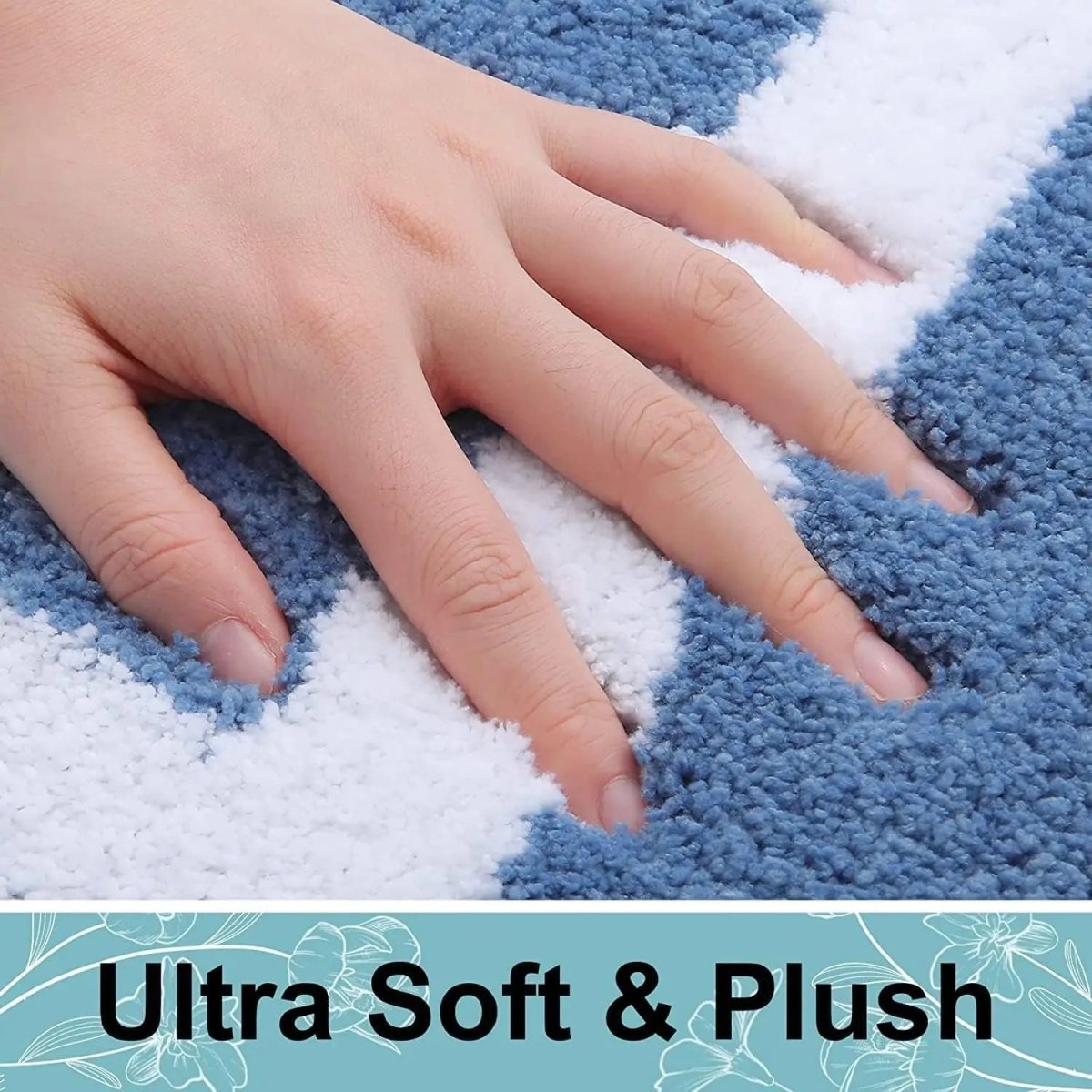 BATHBLISS – Soft Non-Slip Microfiber Bath Mat for Bathroom & Living Room