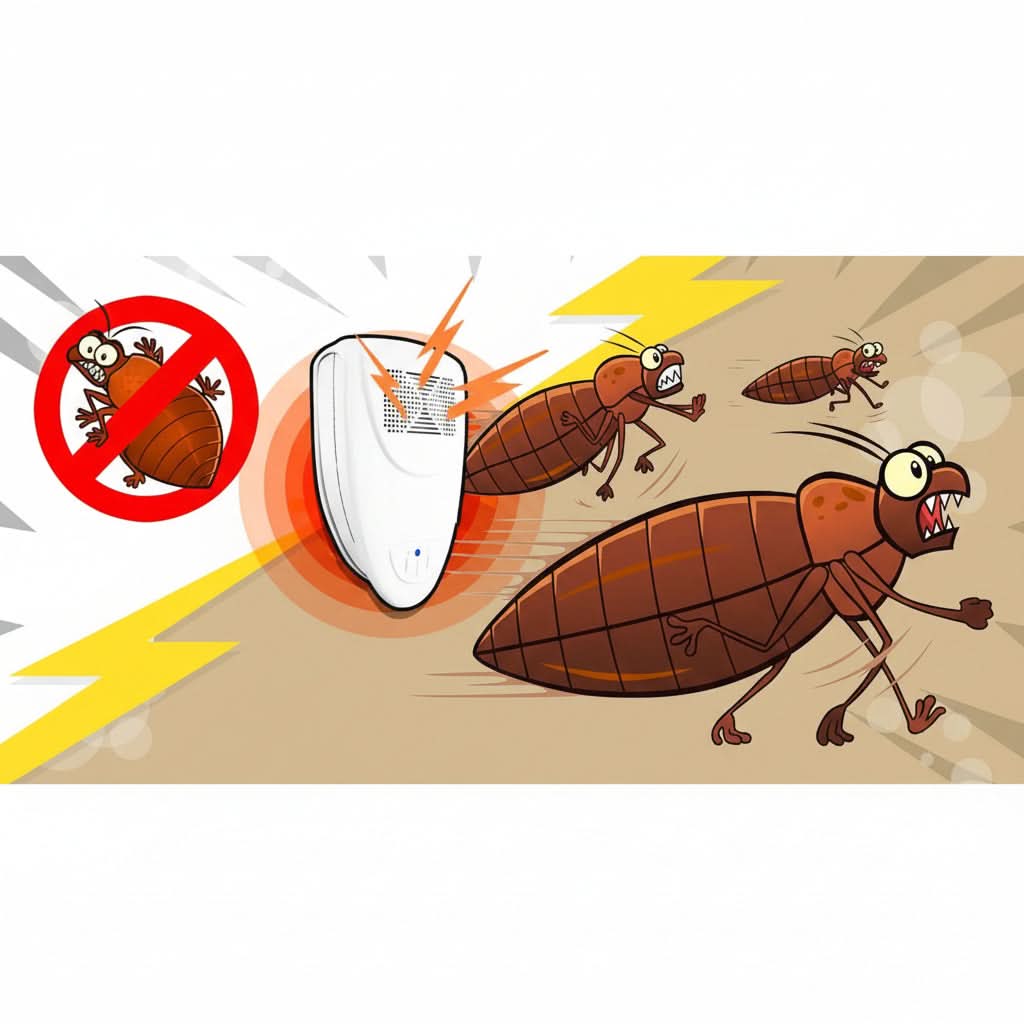 Ultrasonic Bed Bug Repeller | Plug-In, Silent 30 sqm Coverage | Safe Pest Prevention for Bedrooms and Furniture