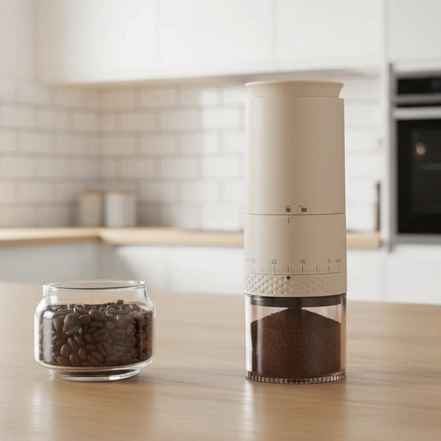 Electric Coffee Grinder with 38 Grind Settings | USB-C Rechargeable | Fine to Coarse Grounds for Home or Travel