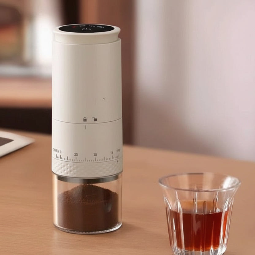 Electric Coffee Grinder with 38 Grind Settings | USB-C Rechargeable | Fine to Coarse Grounds for Home or Travel