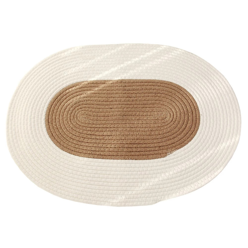 Braided Hemp Oval Rug for Floor