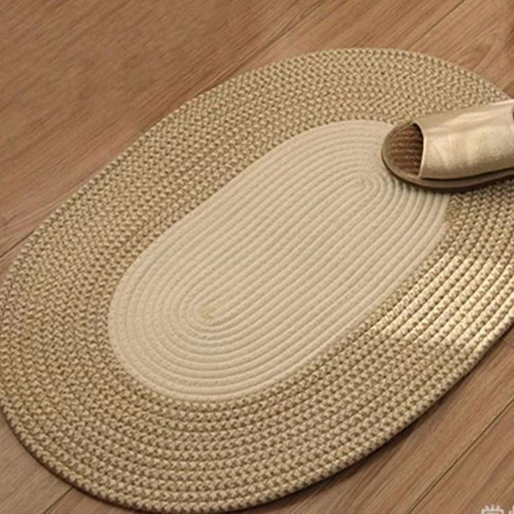 Braided Hemp Oval Rug for Floor