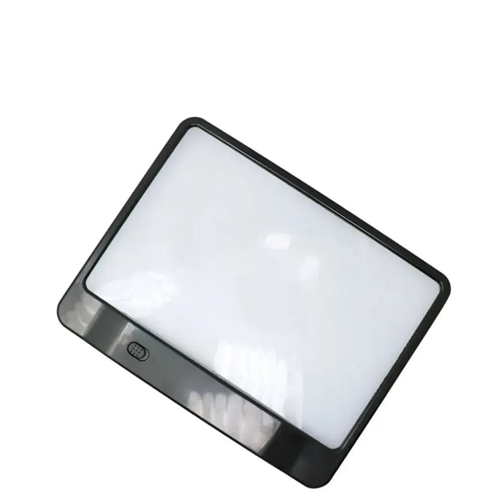 3x LED Lighted Magnifying Glass | White & Black, 3.9 In Lens | Ergonomic Handle for Comfortable Reading & Crafting