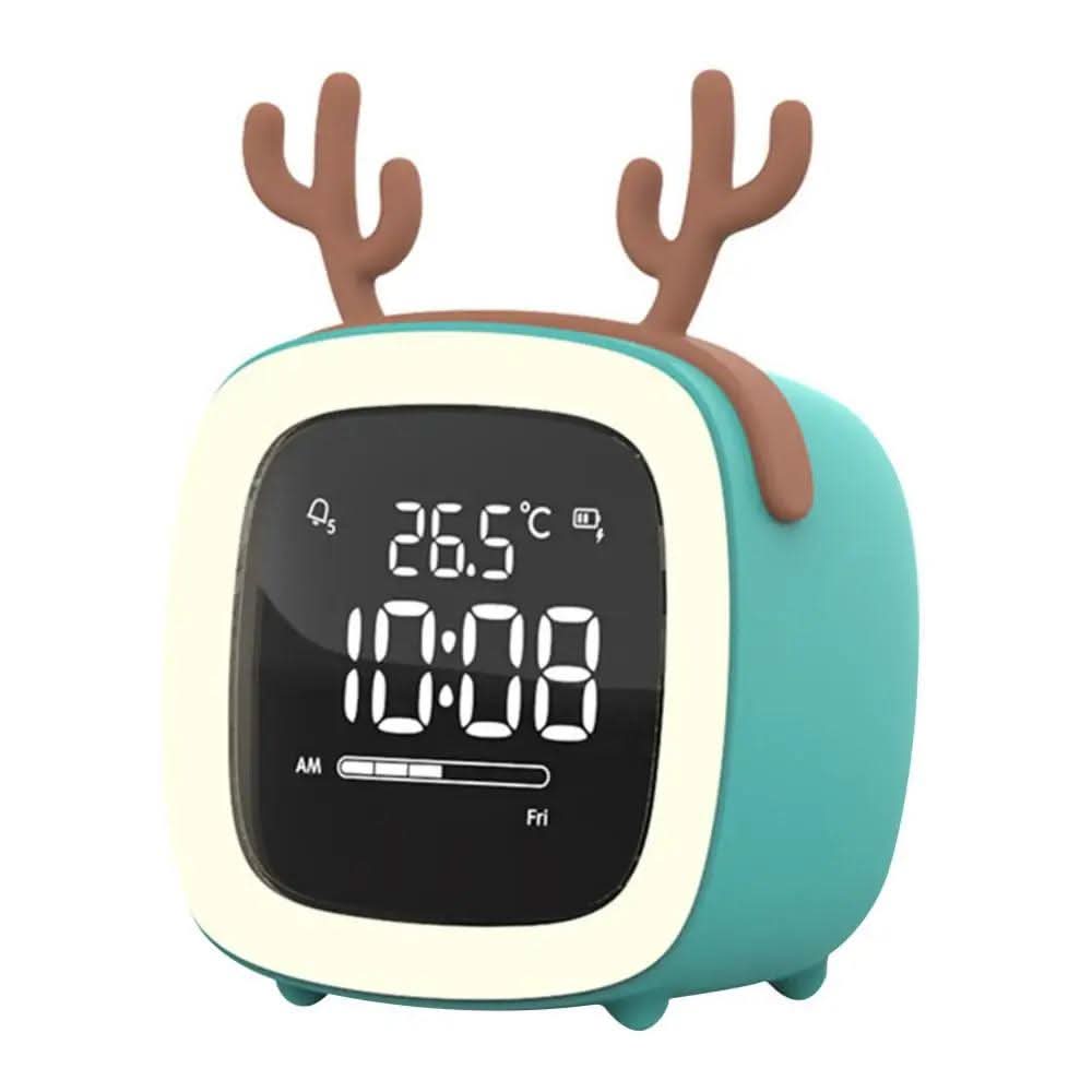 Bunny Light LED - Children's Alarm Clock and Gentle Night Light - Blue Deer