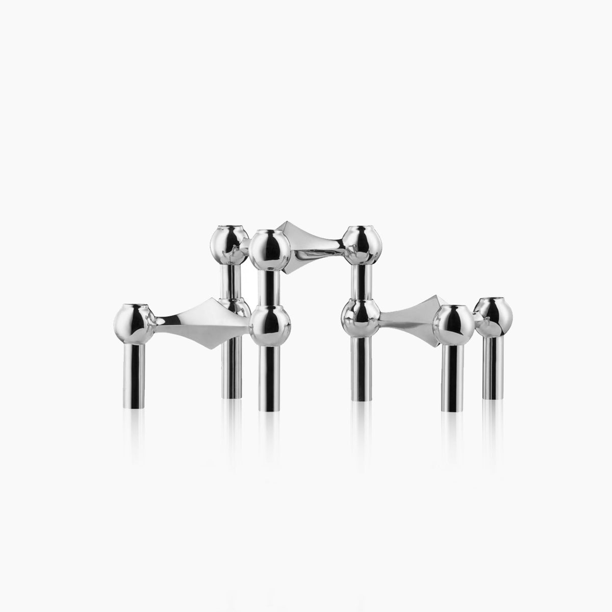Stainless Steel Candle Holder in a Molecular Shape | Stacks Into a Centerpiece for Table Decor | One Piece or a Set of Three