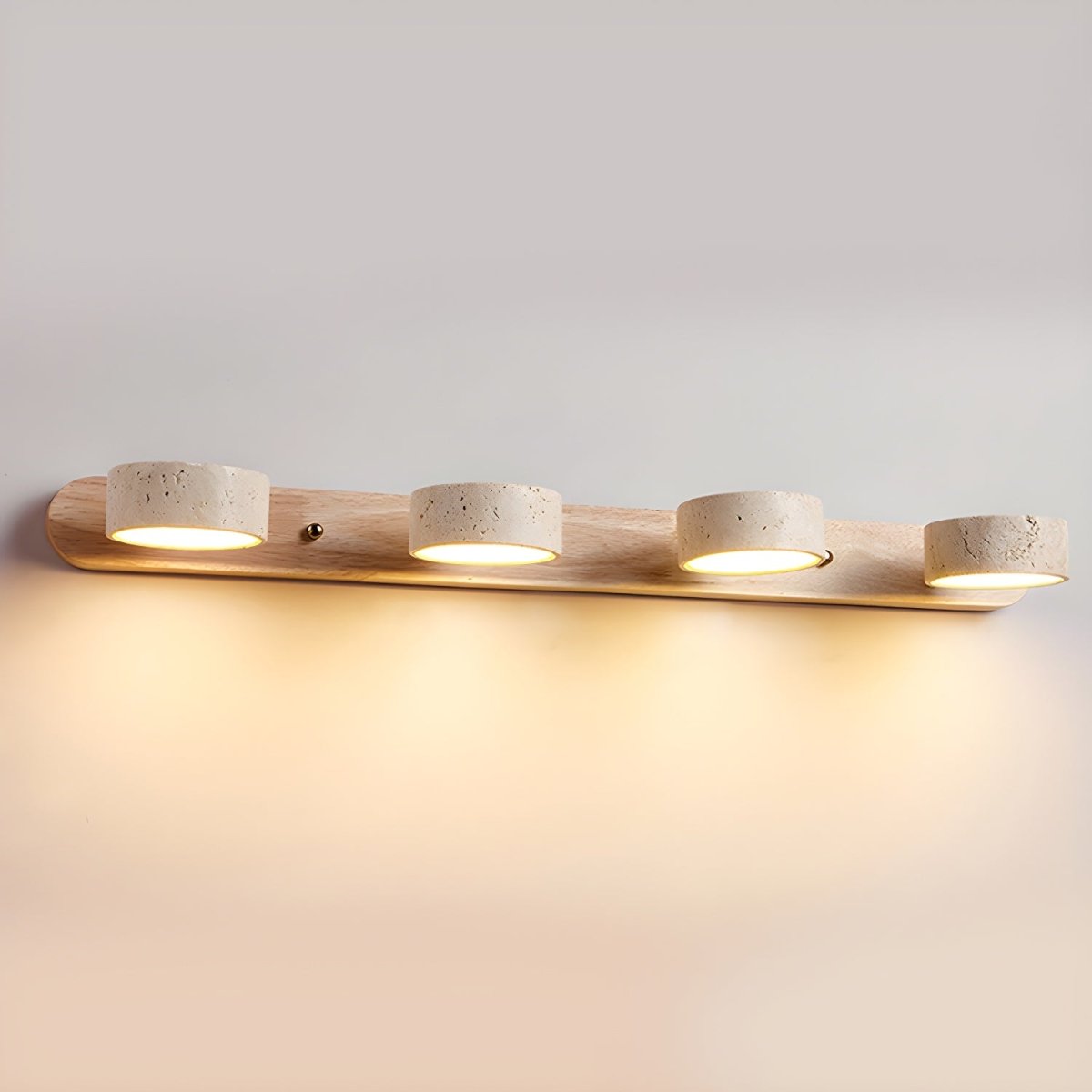 AVERRA - LED wall light made of travertine for architectural luxury - Wood color