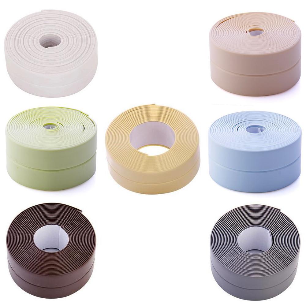 Waterproof Self Adhesive Sealing Tape, Mould Resistant | Kitchen Sink Accessories for Gaps Along Bath or Stove | Eleven Finishes