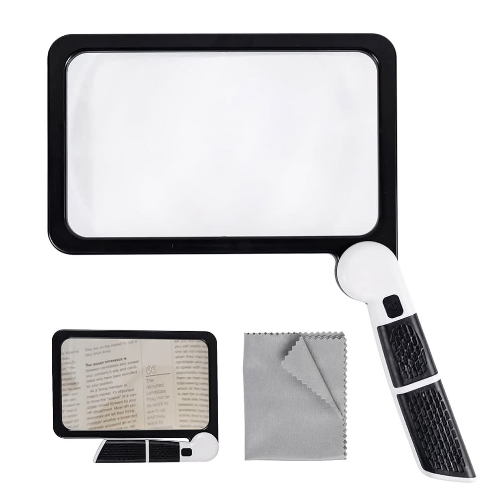 5x LED Magnifying Glass with Foldable Compact Design | 48 Dimmable LEDs | Ergonomic Grip for Reading & Precision Work