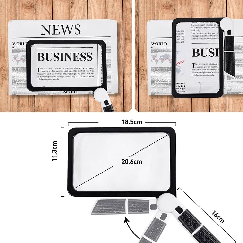 5x LED Magnifying Glass with Foldable Compact Design | 48 Dimmable LEDs | Ergonomic Grip for Reading & Precision Work