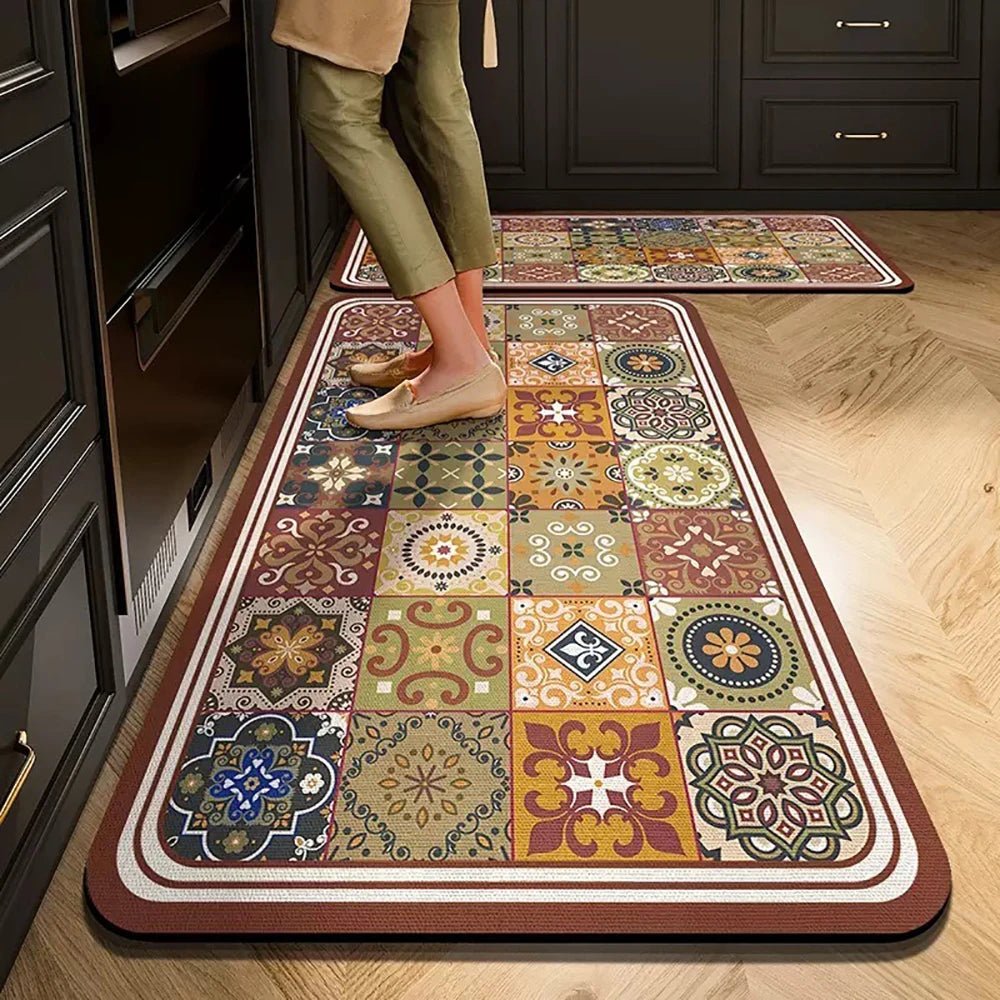Non-Slip Crystal Velvet Kitchen Floor Mat